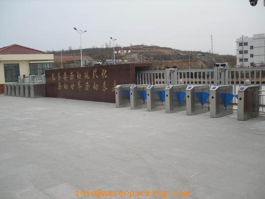 Acrylic optical flap barrier with RFID readers high flow pedestrian gate